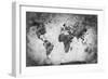 Ancient, Old World Map. Pencil Sketch, Grunge, Vintage Background Texture. Black and White-Michal Bednarek-Framed Photographic Print