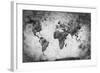 Ancient, Old World Map. Pencil Sketch, Grunge, Vintage Background Texture. Black and White-Michal Bednarek-Framed Photographic Print