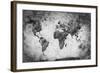 Ancient, Old World Map. Pencil Sketch, Grunge, Vintage Background Texture. Black and White-Michal Bednarek-Framed Photographic Print