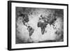 Ancient, Old World Map. Pencil Sketch, Grunge, Vintage Background Texture. Black and White-Michal Bednarek-Framed Photographic Print