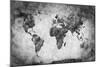 Ancient, Old World Map. Pencil Sketch, Grunge, Vintage Background Texture. Black and White-Michal Bednarek-Mounted Photographic Print