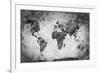 Ancient, Old World Map. Pencil Sketch, Grunge, Vintage Background Texture. Black and White-Michal Bednarek-Framed Photographic Print