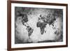 Ancient, Old World Map. Pencil Sketch, Grunge, Vintage Background Texture. Black and White-Michal Bednarek-Framed Photographic Print