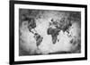 Ancient, Old World Map. Pencil Sketch, Grunge, Vintage Background Texture. Black and White-Michal Bednarek-Framed Photographic Print