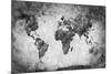Ancient, Old World Map. Pencil Sketch, Grunge, Vintage Background Texture. Black and White-Michal Bednarek-Mounted Photographic Print