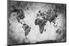 Ancient, Old World Map. Pencil Sketch, Grunge, Vintage Background Texture. Black and White-Michal Bednarek-Mounted Photographic Print