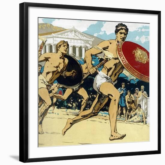 Ancient Olympic Games: the Relay Race, 1922-null-Framed Giclee Print