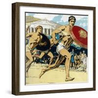 Ancient Olympic Games: the Relay Race, 1922-null-Framed Giclee Print