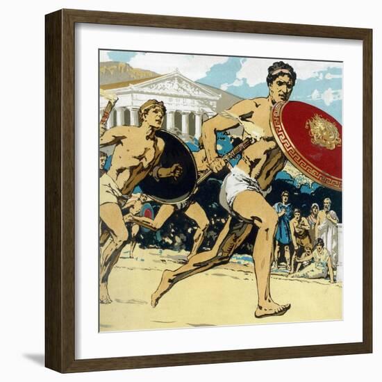 Ancient Olympic Games: the Relay Race, 1922-null-Framed Giclee Print