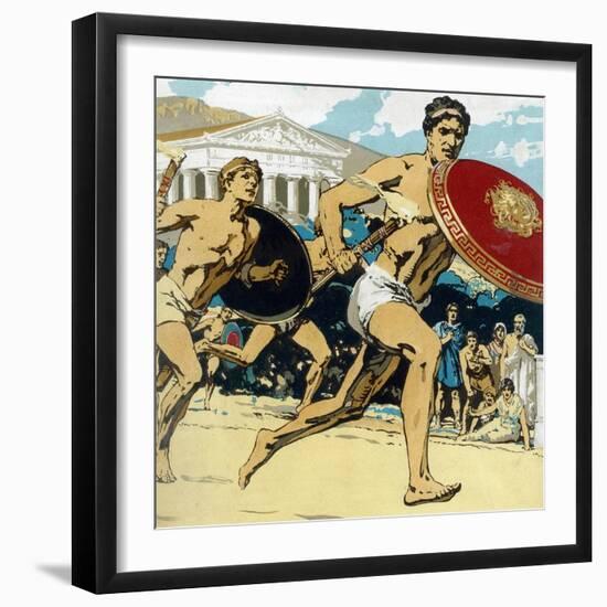 Ancient Olympic Games: the Relay Race, 1922-null-Framed Giclee Print