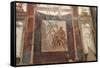 Ancient Painted Roman Fresco in Herculaneum, UNESCO World Heritage Site, Campania, Italy, Europe-Martin Child-Framed Stretched Canvas