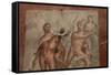 Ancient Painted Roman Fresco in Herculaneum, UNESCO World Heritage Site, Campania, Italy, Europe-Martin Child-Framed Stretched Canvas