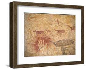 Ancient Paintings in Cave of the Hands, Santa Cruz Province, Patagonia, Argentina-Lin Alder-Framed Photographic Print