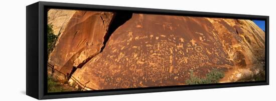 Ancient Petroglyphs at Newspaper Rock Utah USA-null-Framed Stretched Canvas