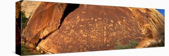 Ancient Petroglyphs at Newspaper Rock Utah USA-null-Stretched Canvas