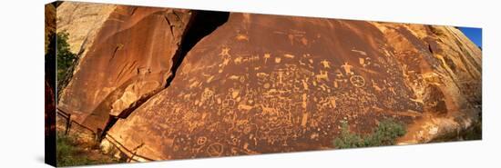 Ancient Petroglyphs at Newspaper Rock Utah USA-null-Stretched Canvas