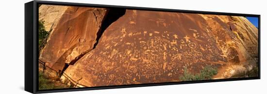 Ancient Petroglyphs at Newspaper Rock Utah USA-null-Framed Stretched Canvas