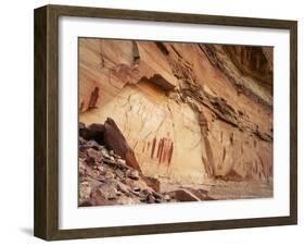 Ancient Pictographs in Horseshoe Canyon, Canyonlands National Park, Utah, USA-Scott T. Smith-Framed Premium Photographic Print