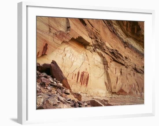 Ancient Pictographs in Horseshoe Canyon, Canyonlands National Park, Utah, USA-Scott T. Smith-Framed Photographic Print