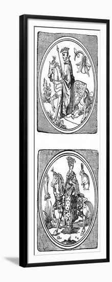 Ancient Playing Cards: King and Queen-null-Framed Giclee Print