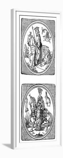 Ancient Playing Cards: King and Queen-null-Framed Giclee Print