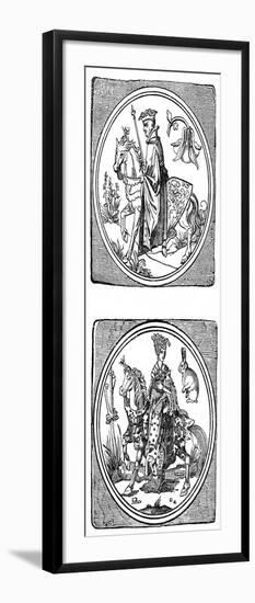 Ancient Playing Cards: King and Queen-null-Framed Giclee Print