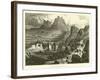 Ancient Quarries and Tampu of Ollantay-Édouard Riou-Framed Giclee Print