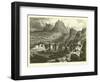 Ancient Quarries and Tampu of Ollantay-Édouard Riou-Framed Giclee Print