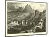 Ancient Quarries and Tampu of Ollantay-Édouard Riou-Mounted Giclee Print