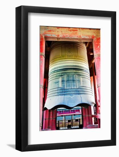 Ancient Red Large Bronze Bell Tower, Beijing, China-William Perry-Framed Photographic Print