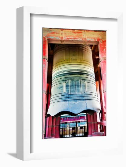 Ancient Red Large Bronze Bell Tower, Beijing, China-William Perry-Framed Photographic Print