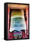 Ancient Red Large Bronze Bell Tower, Beijing, China-William Perry-Framed Stretched Canvas