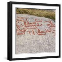 Ancient Rock Carvings from Pre-Viking Times, Ostfold Near Halden, Norway, Scandinavia, Europe-G Richardson-Framed Photographic Print