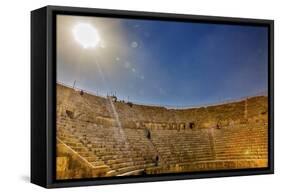 Ancient Roman Amphitheater, Jerash, Jordan.-William Perry-Framed Stretched Canvas