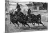 Ancient Roman Charioteer Driving Four Horses-null-Mounted Art Print