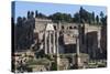 Ancient Roman Forum and the Three Columns of Temple of Castor and Pollux, Rome, Lazio, Italy-James Emmerson-Stretched Canvas