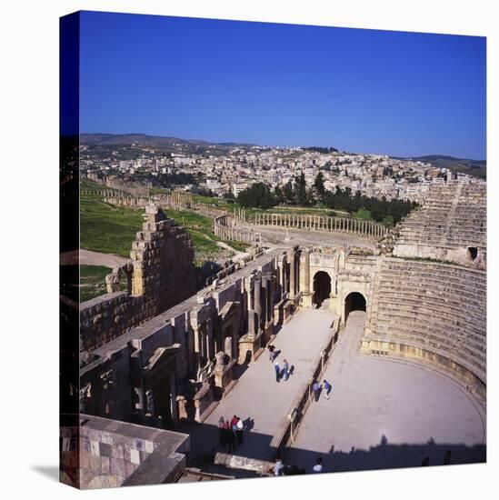 Ancient Roman Oval Forum, Jerash, Decapolis, Jordan-Christopher Rennie-Stretched Canvas