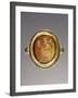 Ancient Roman Ring with Gem Engraved with Pan Contemplating a Theatrical Mask-null-Framed Photographic Print