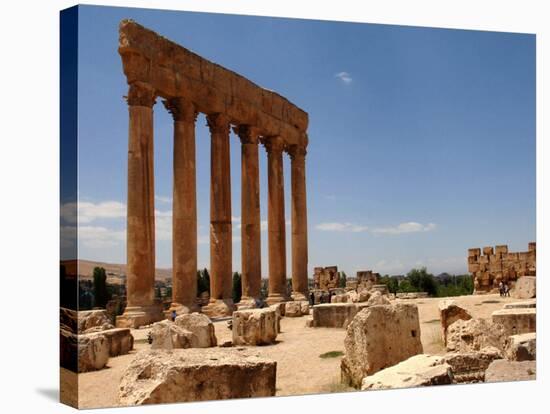 Ancient Roman Ruins of Baalbek, North-East of Beirut, in the Bekaa Valley, Lebanon, July 3, 2006-Mahmoud Tawil-Stretched Canvas