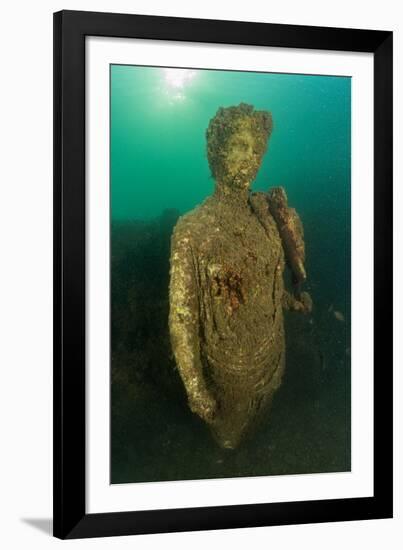 Ancient Roman statue of Antonia minor, Naples, Italy-Franco Banfi-Framed Photographic Print