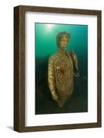 Ancient Roman statue of Antonia minor, Naples, Italy-Franco Banfi-Framed Photographic Print