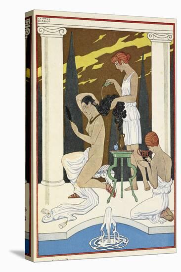 Ancient Rome A personage having her hair washed by servants-Georges Barbier-Stretched Canvas