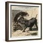 Ancient Rome: Animals fighting in the amphitheatre,-Heinrich Leutemann-Framed Giclee Print