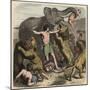 Ancient Rome: Criminals being attacked by wild animals,-Heinrich Leutemann-Mounted Giclee Print