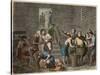 Ancient Rome: distribution of food to slaves in the evening,-Heinrich Leutemann-Stretched Canvas