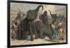 Ancient Rome: Elephants are slain in the amphitheatre,-Heinrich Leutemann-Framed Giclee Print