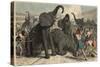 Ancient Rome: Elephants are slain in the amphitheatre,-Heinrich Leutemann-Stretched Canvas