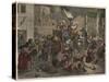 Ancient Rome: Eruption of Vesuvius, 79 AD,-Heinrich Leutemann-Stretched Canvas