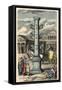 Ancient Rome: Forum Romanum, Column to commemorate a victory,-Heinrich Leutemann-Framed Stretched Canvas