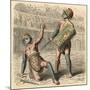 Ancient Rome: Gladiator fights in amphitheatre,-Heinrich Leutemann-Mounted Giclee Print